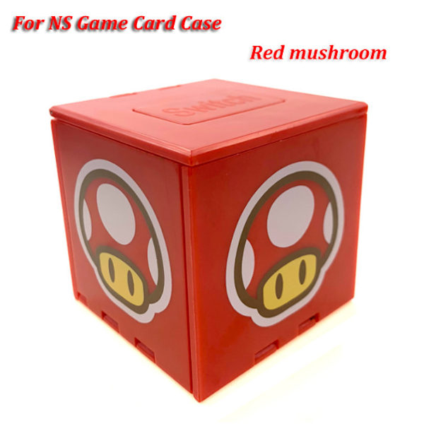 Passar för Nintendo SWITCH spelkortbox 16 i 1 vikbar kortbox temaserie minneskortbox Red mushroom head