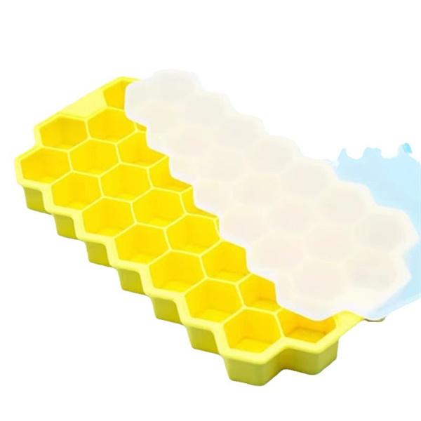 Silikon honeycomb isgaller med silikonlock isform 37 galler honeycomb isform silikon