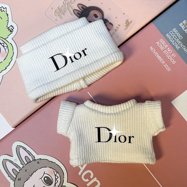 1 set LABUBU kläder, D's vita set (hatt + tröja)^^ou 6 6