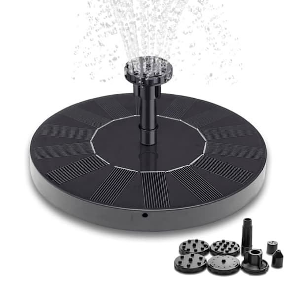 Fontän - Solcellsfontän / Vattenfontän Solcell - 16 cm Svart