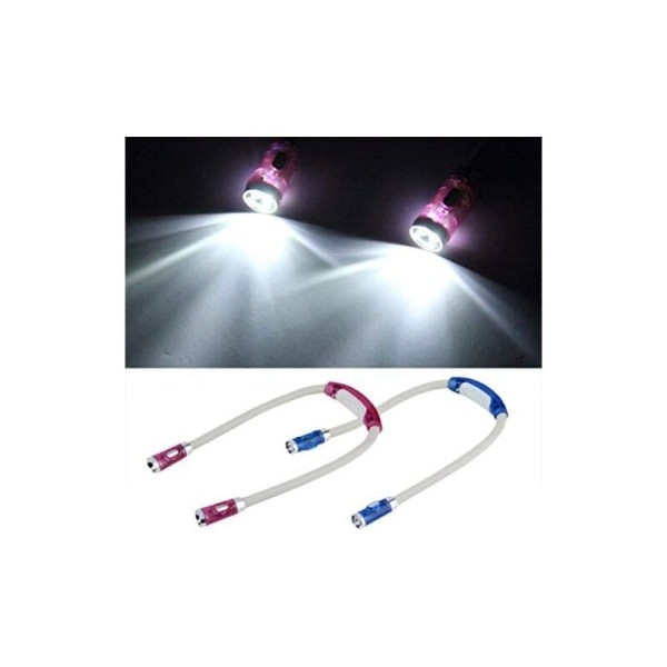 LED-läslampa, flexibelt LED-nattljus surround-neck-batteri (svart svart rör) vit