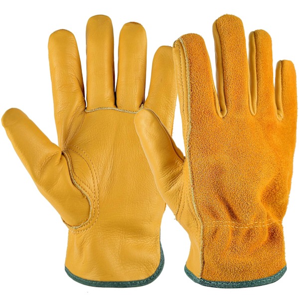 Gardening Gloves for Men Women, Thorn Resistant Leather Safety Work Gloves