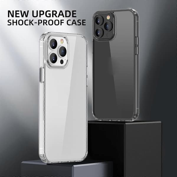 För iPhone 13 Pro iPAKY Transparent Stöttåligt TPU + PC Skyddsfodral