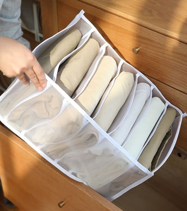 2 stk. 7-rums Jeans Opbevaringsboks Garderobe