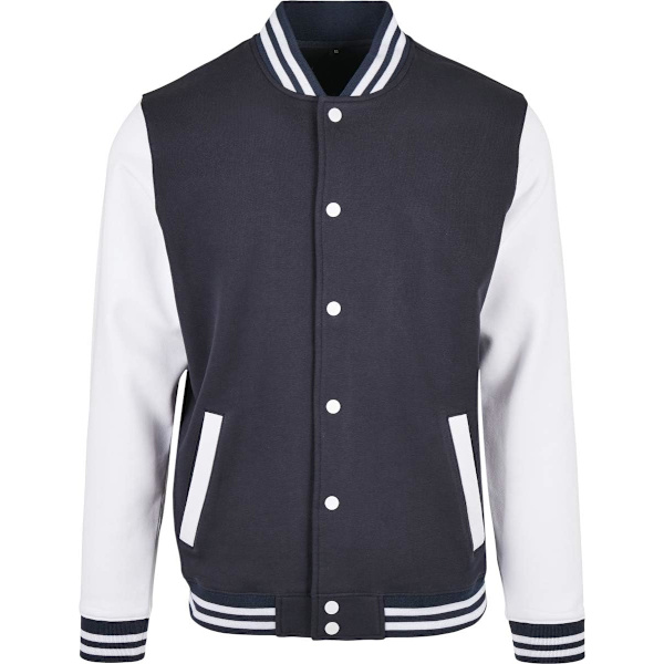 Bygg ditt varumärke herrbasjacka L Navy/White