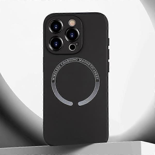 Magnetiskt telefonfodral för iPhone 14 Pro PU-läderbelagd TPU baksida