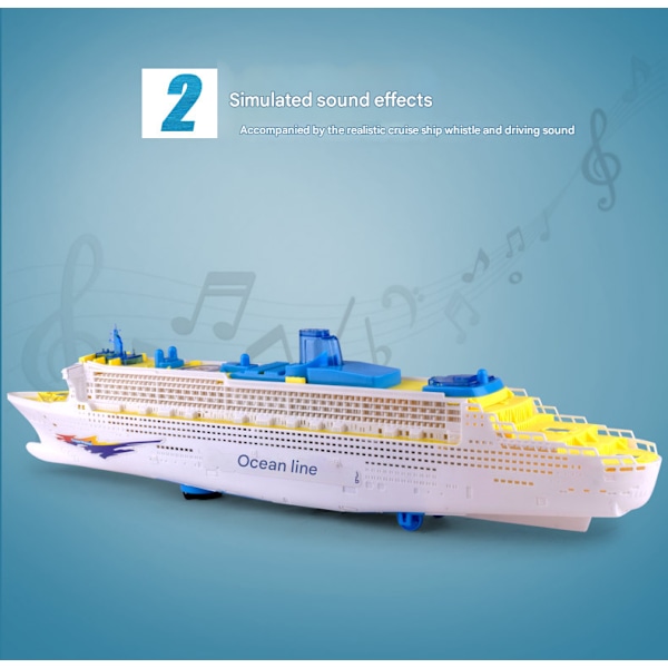 Elektrisk Havforing Cruise Skip Leke Blinkende Fargerik Sirene Lyd Barn Utdanningsmodell