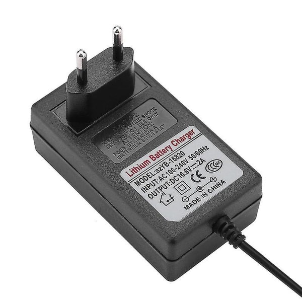 AC100-240V DC 16.8V 2A Erstatningsstrømadapter Li-ion Batterilader Sikker Lading EU Plugg