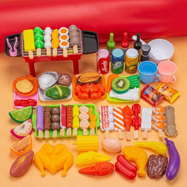 Barnlekstuga Bbq Leksak Simulering Kök Matlagning Leksak Barbe 21pcs one-size 21pcs one-size