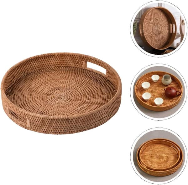 Rattan platebrett med håndtak 30X5CM