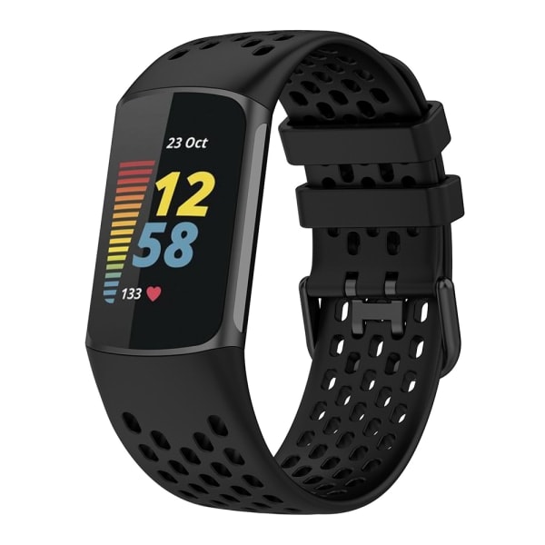 Silikonearmbånd til Fitbit Charge 5 / 6 - Sort