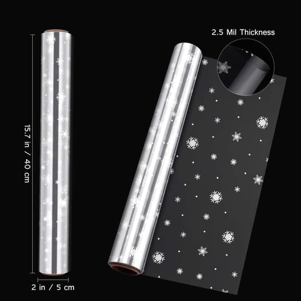 Klar cellofanförpackning snöflingor 2,5 mm tjock