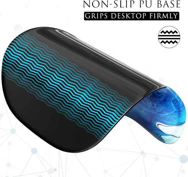 Ergonomisk musematte med håndleddstøtte i minneskum, komfortabel musematte for bærbar PC, smertelindrende håndleddstøtte Blue Waves