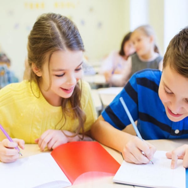 Ekologiska återvunna trä- och plastpennor i regnbågsfärger #2 för skola och kontorsmaterial, förvässade, 12-pack