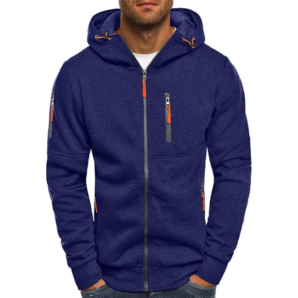 Herre hettegensere Sweatshirt Glidelås Lette jakker 1 Navy XXL