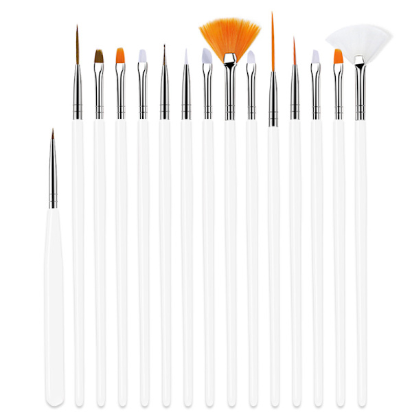 15-pack nagelkonstborste set kristallpenna målarpenna