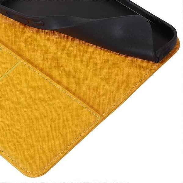 Plånboksfodral för iPhone 15 PU Läder Korsstruktur Ställ Magnetiskt Skydd
