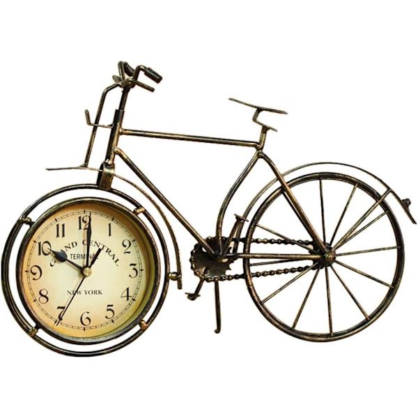 Kreativa europeiska retro heminredning hantverk, järnklocka, vardagsrum cykelsadelklocka