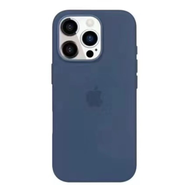 Sopii iPhone 16 -sarjan nestesilikoonista matkapuhelinkuorelle, yhteensopiva MagSafe-matkapuhelinasetin kanssa, jossa on värähtelyääni-animaatio Dark blue iPhone 16promax