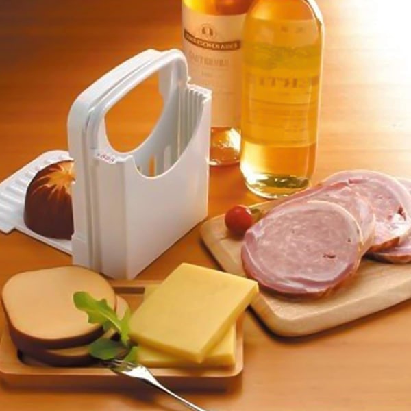 Multifunktionell smörgås-/toastmaskin, hopfällbar och justerbar manuell handhållen hemmagjord skärare för att skära bröd med 4 skivtjocklek Snabb