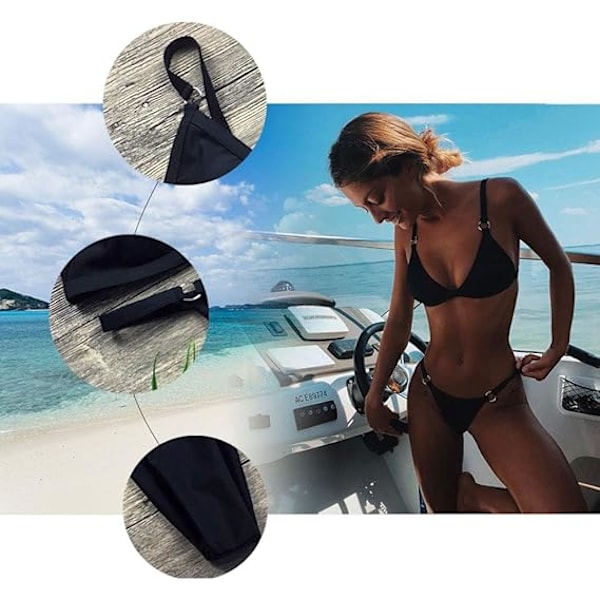 Musta M Uimapuku Seksikäs Push Up Pehmustettu Bandage Brasilialainen Bikini Tri
