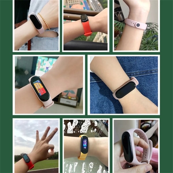 3 kpl rannekkeita Mi Band 7 6 5 4 3 -rannekkeelle, Xiaomi Mi Band -ranneke, silikoninen urheiluranneke, älykellolisävarusteet, valkoinen 3 kpl Mi band 4 white 3PCS Mi band 4