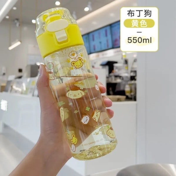 Söt Sanrio Vattenflaska Kuromi Cinnamon Roll Tecknad Anime Högtemperaturbeständig Plastmugg Leksak