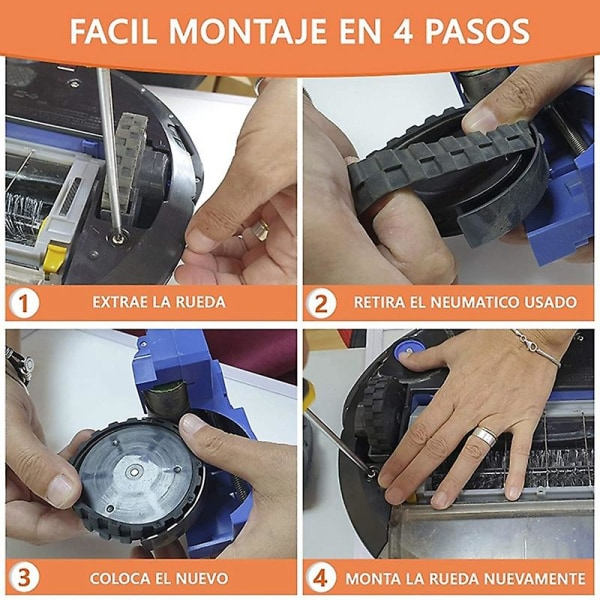 4 renkaat yhteensopiva IROBOT ROOMBA Robot 500 600 700 800 I7 S9 Irobot DB Musta
