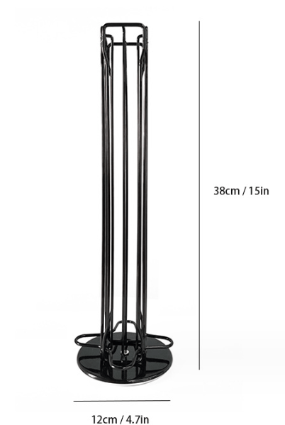 Kaffe Kapselholder, Kaffe Pod Holder til 40 Kaffe Kapsler, Roterende Design, Elegant og Moderne Sort black