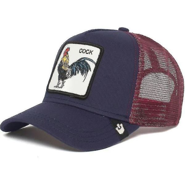 Voksen Sort Panther Mesh Cap Sommer Baseball Cap Trucker Cap W-WELLNGS Hane - marineblå Hane - marineblå Rooster - navy