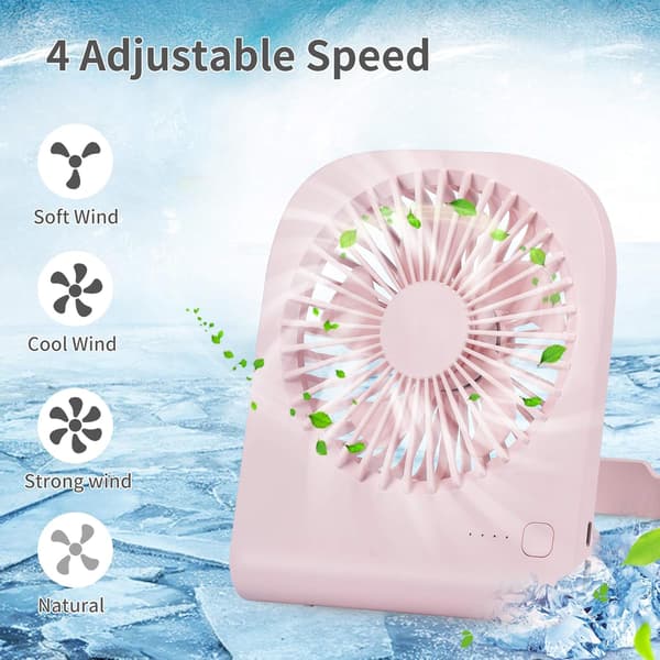 Bordventilator, Mini USB-ventilator, Kraftig Luftstrøm, 4 Hastigheder, Bærbar Ventilator