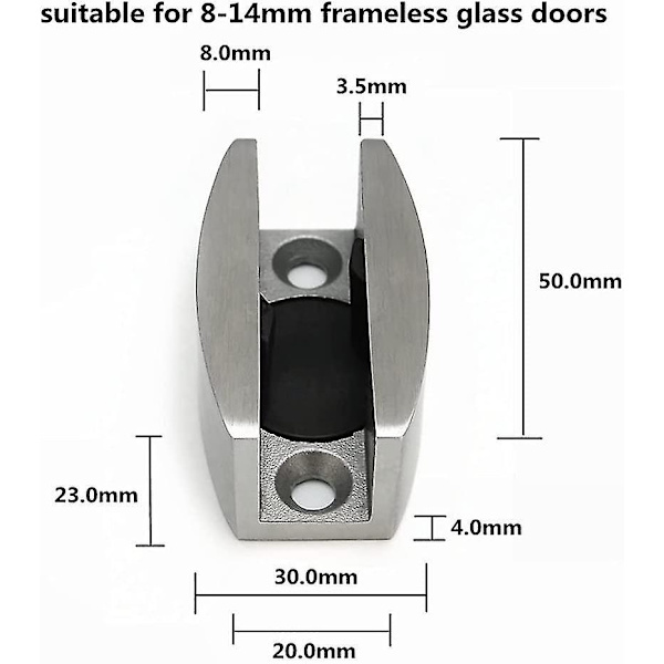 2 stk. rustfrit stål 304 glasskydedør gulvguide gulvrulle guidesystem tilbehør