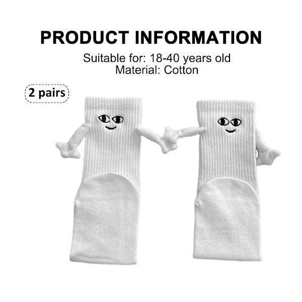 2 par strumpor som håller hand, magnetisk kul