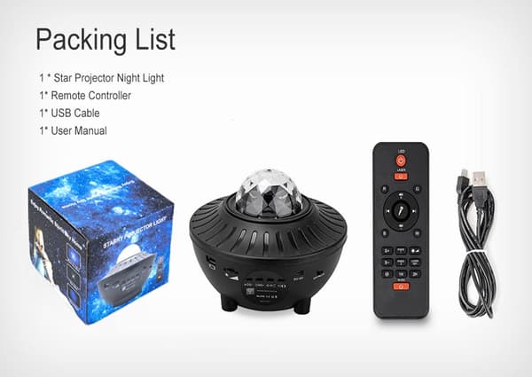Projektorlampe, nattlys for barn (svart)
