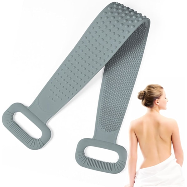 Silikon Ryggskrubber for Bruk i Dusj, Ryggbørste for Dusj, Eksfolierende Kroppsskrubber for Menn og Kvinner, Kroppsbørste Langvarig og Enkel å Bruke