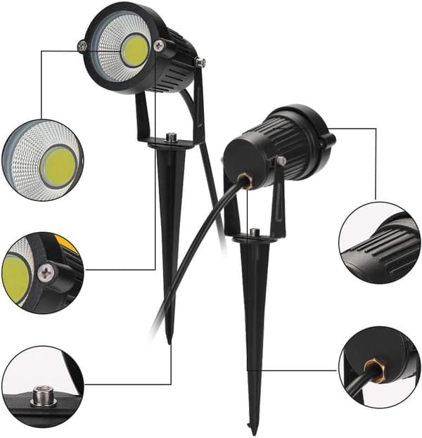 4 kpl Ulkovalaisimet COB 5W 220V IP65 Vedenpitävät LED-kohdevalot puutarhavalot
