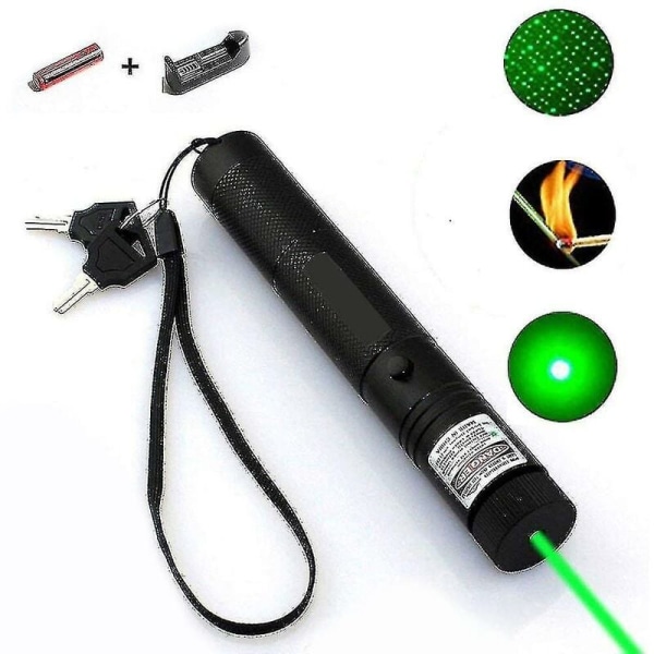 Laserlampa (grönt ljus) Laser 303 Full Sky Star-batteri (bar penna) vit