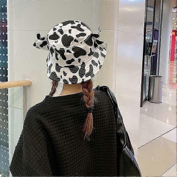 Almi Unisex Ko-print Spandhat Bomuld Ko-hat med Søde Hornører Sommer Strand Sol Gave