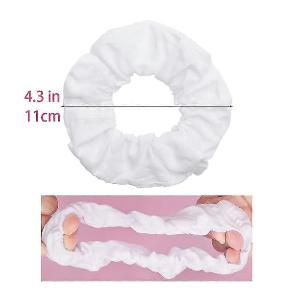 20 stk. hvide scrunchies til batikfarvningsfest, elastiske hårbånd, 4*10 cm