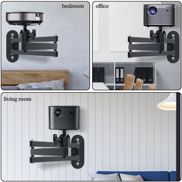 Taitettava Projektorin Seinäkiinnike, Yleismaailmallinen Säädettävä Katto- ja Seinäkiinnike Projektorille, Säädettävä Projektorin Teline, Miniprojektorin Seinäkiinnike 20cm
