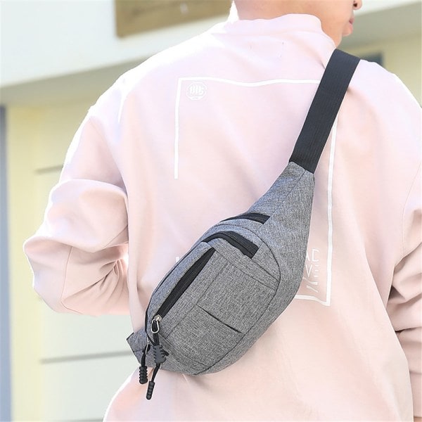 Vyötärölaukku Miehet Naiset Fanny Pack Loma Rahavyö Pussi vaaleanharmaa light gray