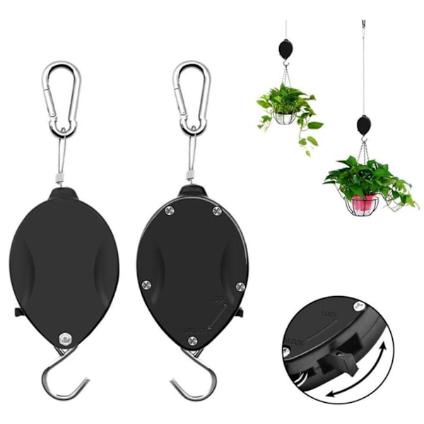 2-pack utdragbara växtvals krok