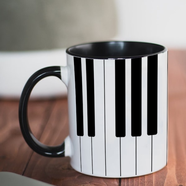 Klaver Tangenter Keyboard Musik - Keramisk Kaffekop