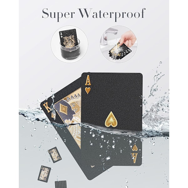 Vedenpitävät pelikortit Pokeri - Black Diamond Professional muoviset standardipelikorttipakat, design-uutuus
