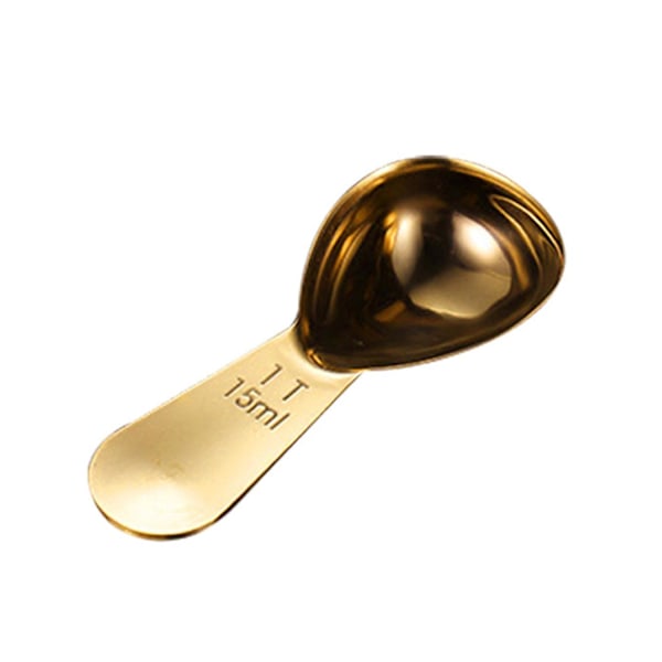 15/30ML kaffemåleskje i 304 rustfritt stål, presis skala, kort håndtak, matkvalitet melkepulver gold 30ml
