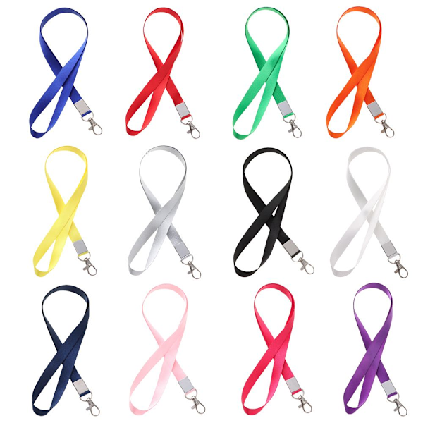 2 stk. Halskæde Lanyard ID-kortholder Sort - høj kvalitet h Sort