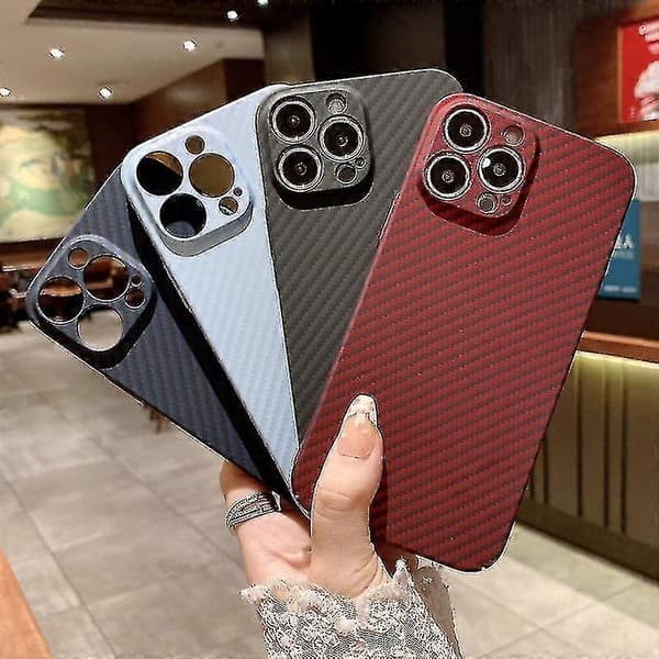 För Iphone 12 Pro Max Kevlar Kolfiber Textur Skyddande Mobilskal