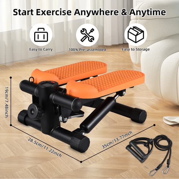 Mini Stepper til hjemmetræning med modstandsbånd LCD-display Kapacitet 100 kg Trappemaskine