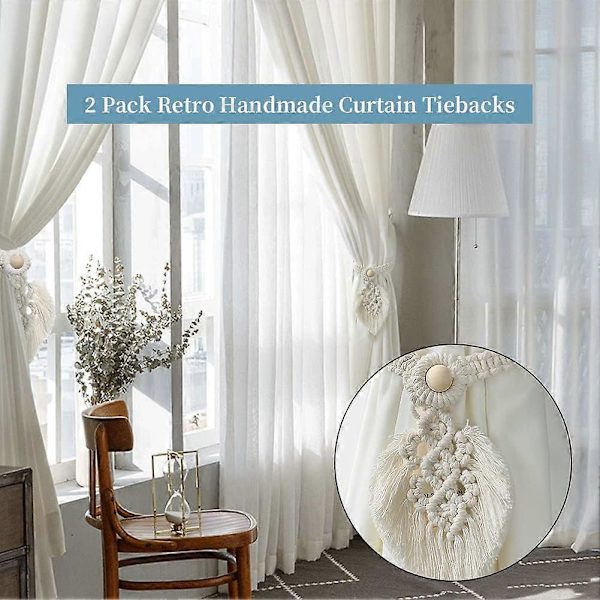 2 stk. Gardinbindinger (Beige), Bohme Blad Gardinholder E