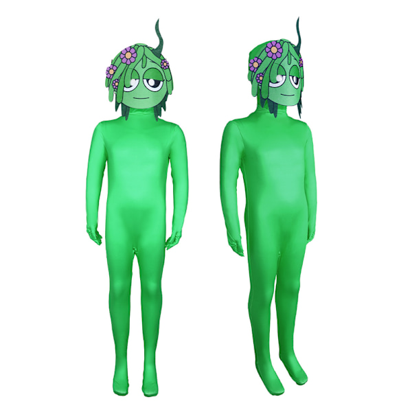 Uudet tulokkaat Aikuisten Lasten Poikien Tyttöjen Sprunki Incredibox Rhythm Box cosplay-asu peli sukkahousut 140 green